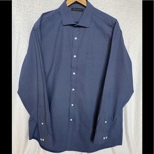 Tommy Hilfiger Shirt Mens Size LG Blue & Red Pattern 100% Cotton Button Up
